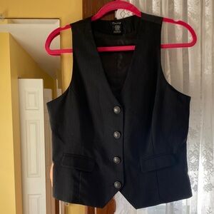 Black Pinstripe Vest by [Brand]